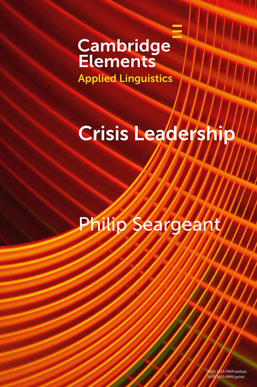 Book cover of Elements in Applied Linguistics: Crisis Leadership