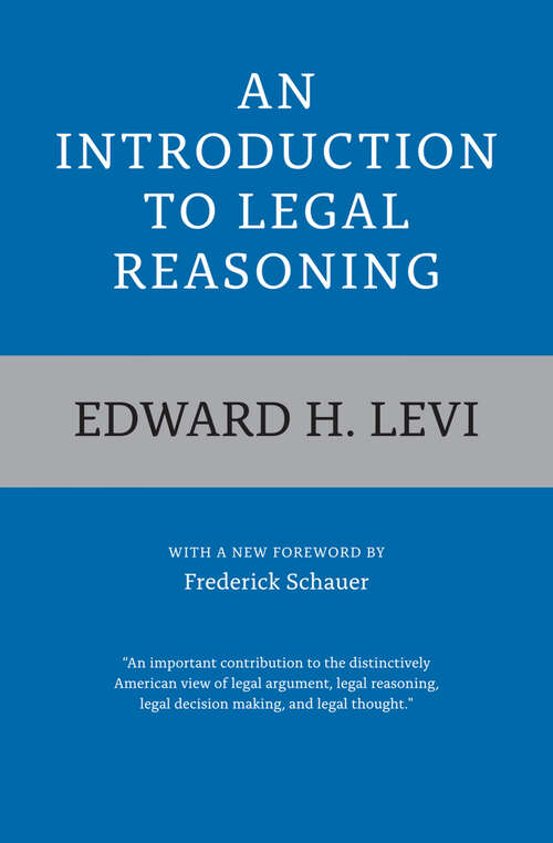 Book cover of An Introduction to Legal Reasoning
