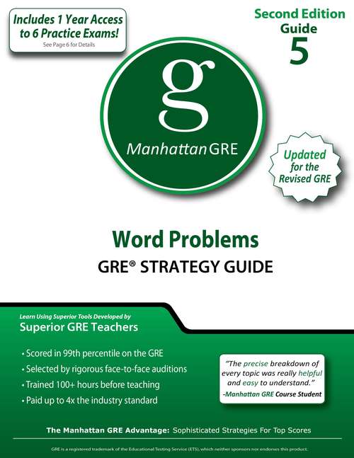 Book cover of Word Problems GRE Math Strategy Guide