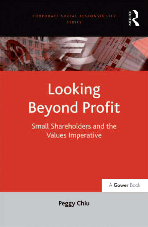 Book cover of Looking Beyond Profit: Small Shareholders and the Values Imperative (Corporate Social Responsibility)
