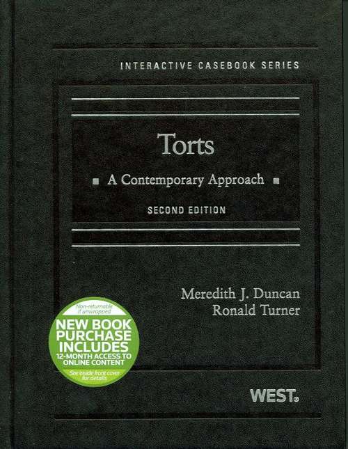 Book cover of Torts: A Contemporary Approach Second Edition