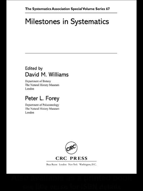 Book cover of Milestones in Systematics