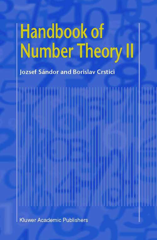Book cover of Handbook of Number Theory II