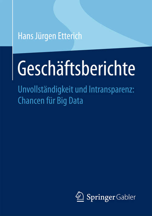 Book cover of Geschäftsberichte