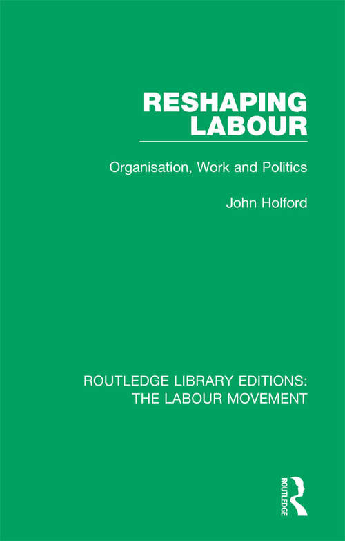 Reshaping Labour: Organisation, Work and Politics (Routledge Library Editions: The Labour Movement #16)