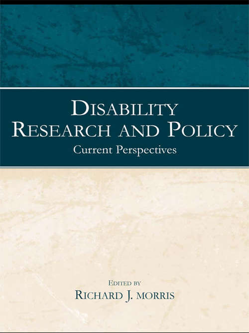 Book cover of Disability Research and Policy: Current Perspectives