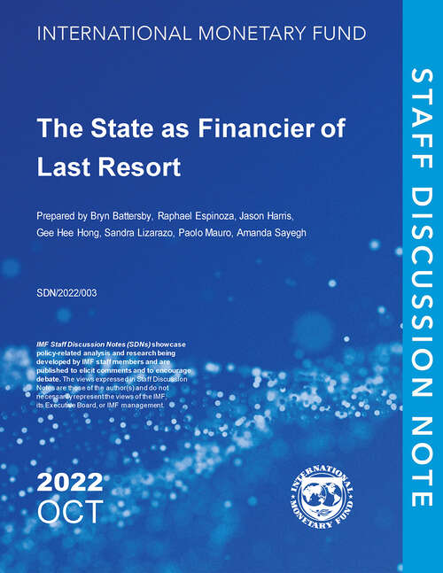 Book cover of The State as Financier of Last Resort (Staff Discussion Notes Ser.)