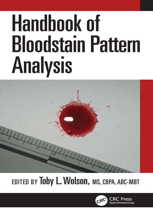 Book cover of Handbook of Bloodstain Pattern Analysis