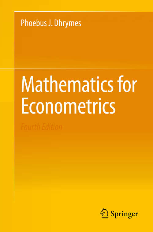 Book cover of Mathematics for Econometrics