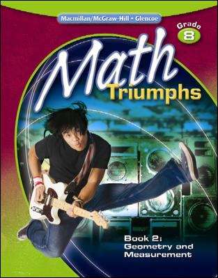 Book cover of Math Triumphs, Grade 8, Book 2: Geometry and Measurement