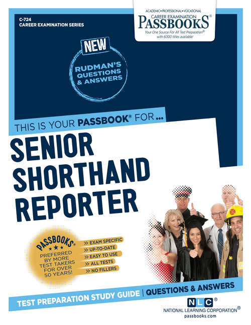 Book cover of Senior Shorthand Reporter: Passbooks Study Guide (Career Examination Series: C-724)