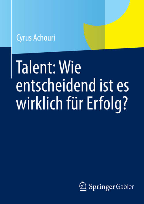 Book cover of Talent: Wie entscheidend ist es wirklich für Erfolg?