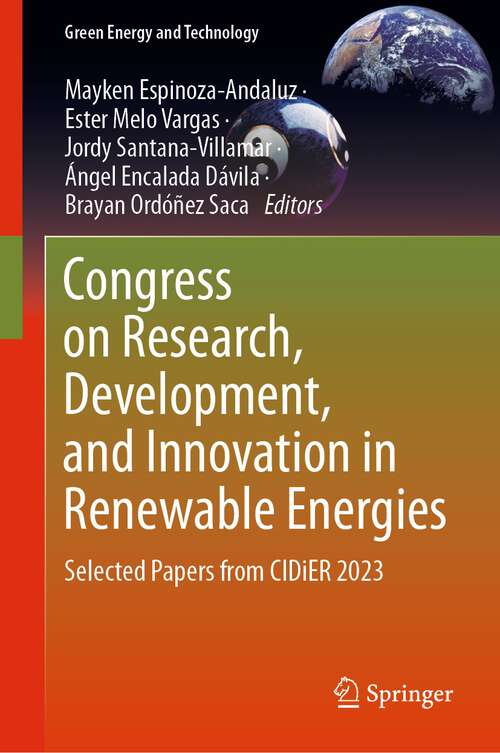 Book cover of Congress on Research, Development, and Innovation in Renewable Energies: Selected Papers from CIDiER 2023 (2024) (Green Energy and Technology)