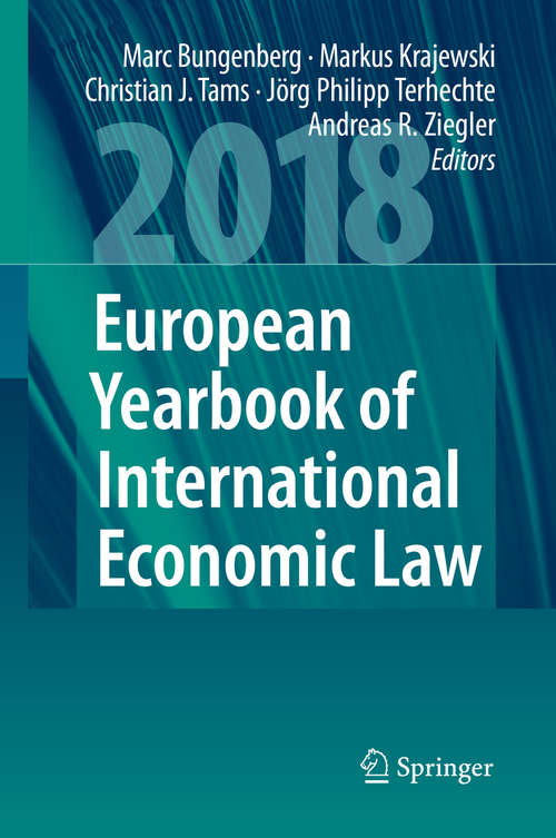 European Yearbook of International Economic Law 2018 (European Yearbook of International Economic Law #9)