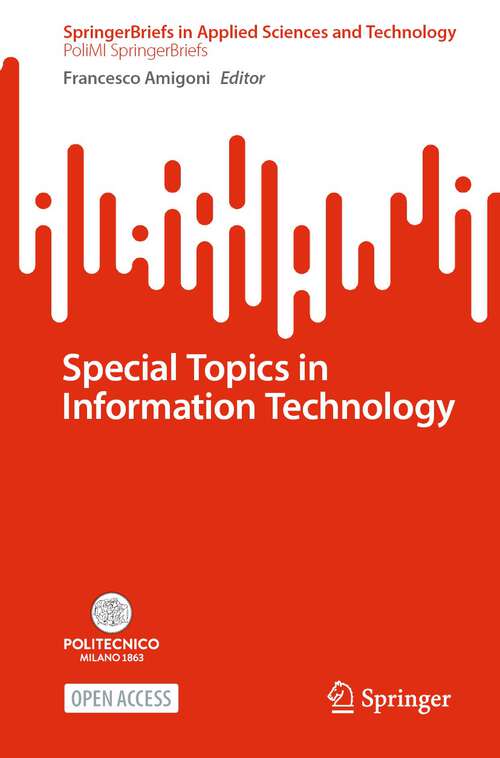 Book cover of Special Topics in Information Technology (2024) (SpringerBriefs in Applied Sciences and Technology)