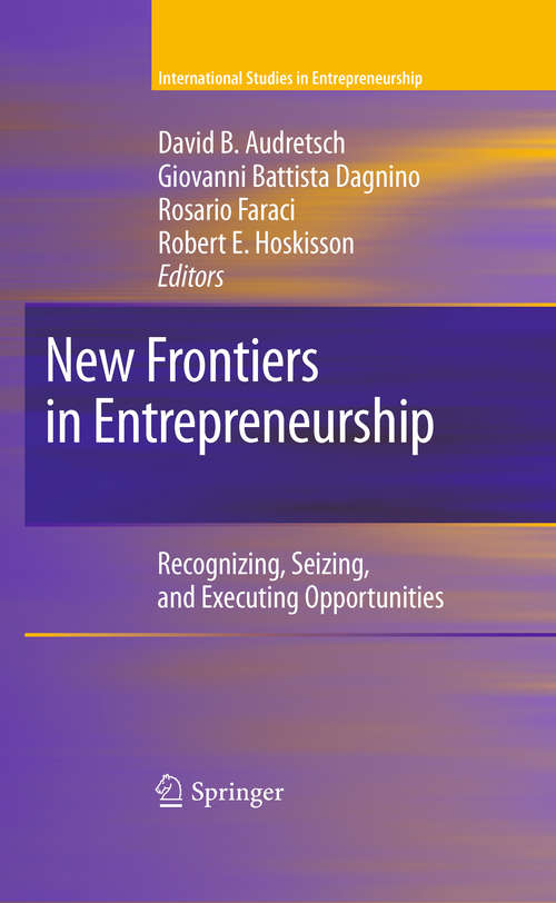 Book cover of New Frontiers in Entrepreneurship