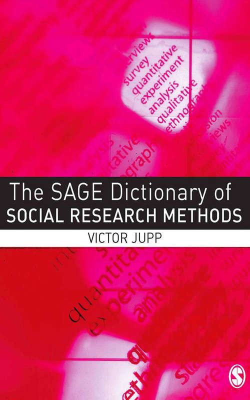 Book cover of The SAGE Dictionary of Social Research Methods