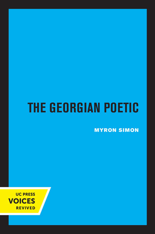 Book cover of The Georgian Poetic