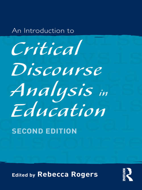 Book cover of An Introduction to Critical Discourse Analysis in Education