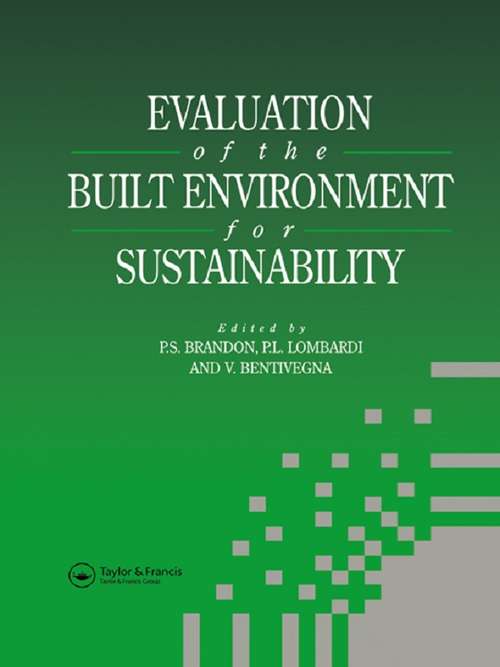 Book cover of Evaluation of the Built Environment for Sustainability