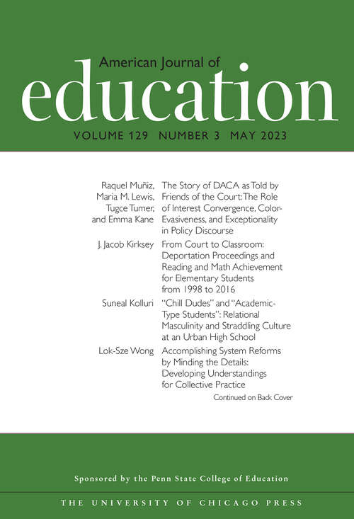 Book cover of American Journal of Education, volume 129 number 3 (May 2023)