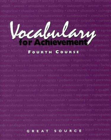 Book cover of Vocabulary for Achievement (4th course)