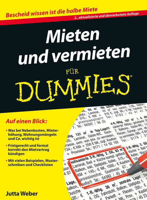 Book cover of Mieten und Vermieten für Dummies (2. Auflage) (Für Dummies)