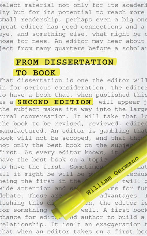 Book cover of From Dissertation to Book, Second Edition
