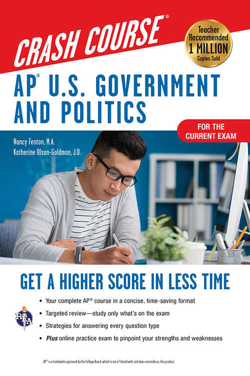 Book cover of AP® U.S. Government & Politics Crash Course, For the 2020 Exam, Book + Online (Advanced Placement (AP) Crash Course)
