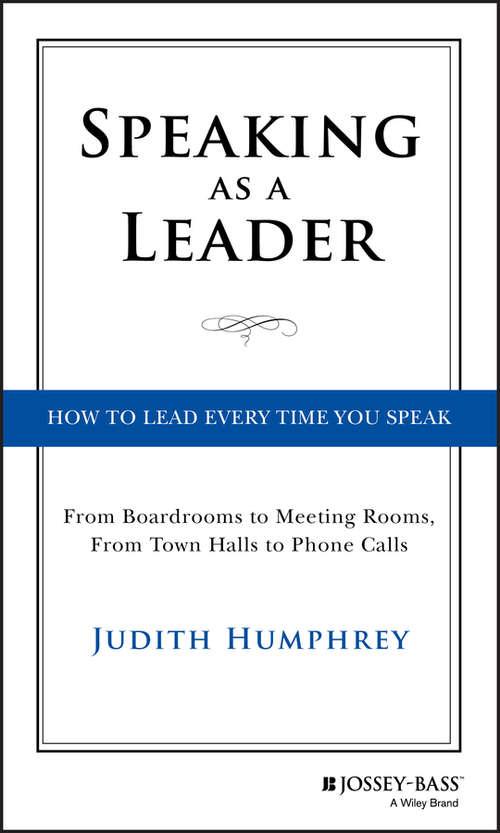 Book cover of Speaking As a Leader