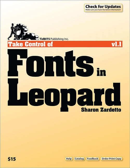 Book cover of Take Control of Fonts in Leopard
