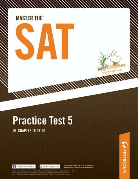 Book cover of Master the SAT Practice Test 5: Chapter 19 of 20