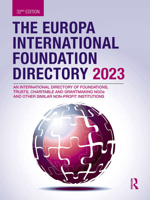 Book cover of The Europa International Foundation Directory 2023
