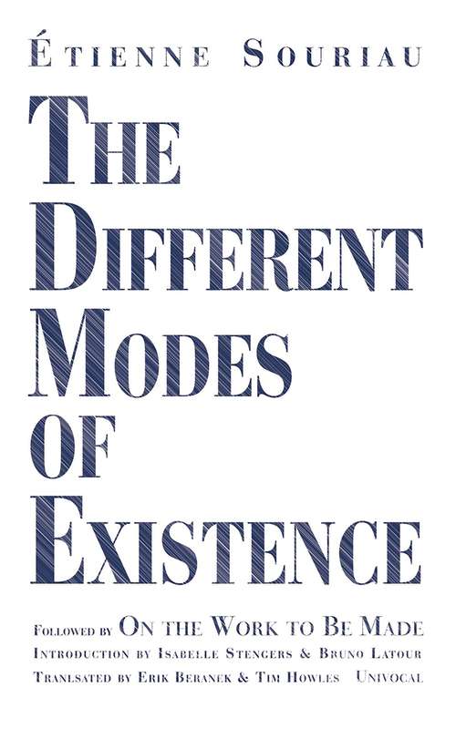 Book cover of The Different Modes of Existence