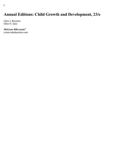 Book cover of Annual Editions: Child Growth And Development (23)