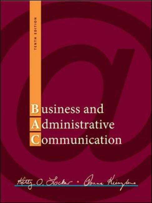 Book cover of Business and Administrative Communication (Tenth Edition)