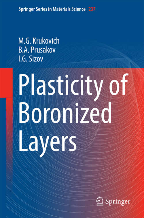 Book cover of Plasticity of Boronized Layers