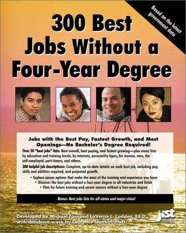 Book cover of 300 Best Jobs Without A Four-Year Degree