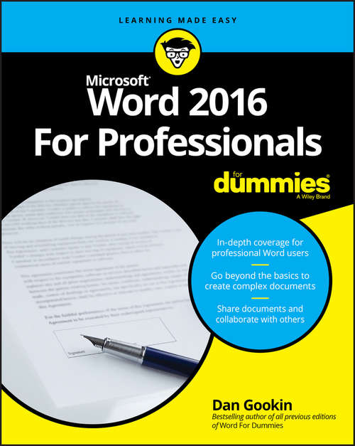 Book cover of Word 2016 For Professionals For Dummies