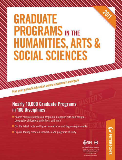 Book cover of Peterson's Graduate Programs in the Humanities 2011