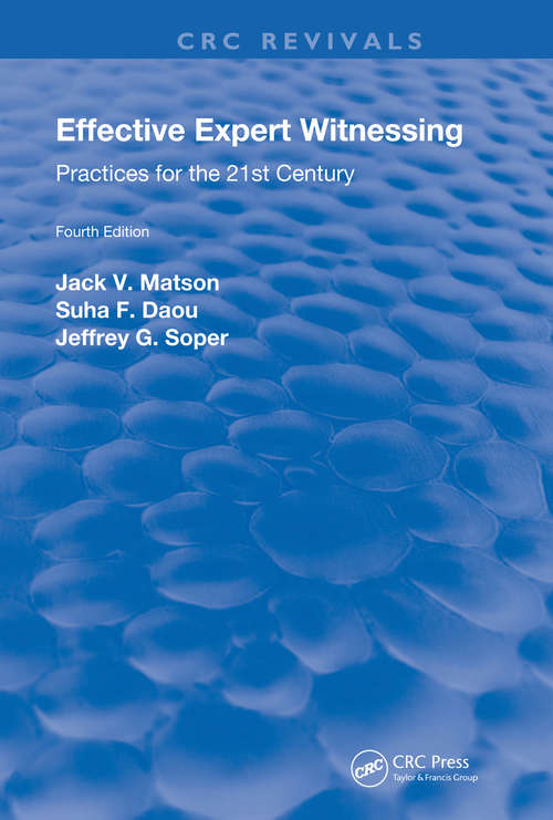 Cover image of Effective Expert Witnessing, Fourth Edition
