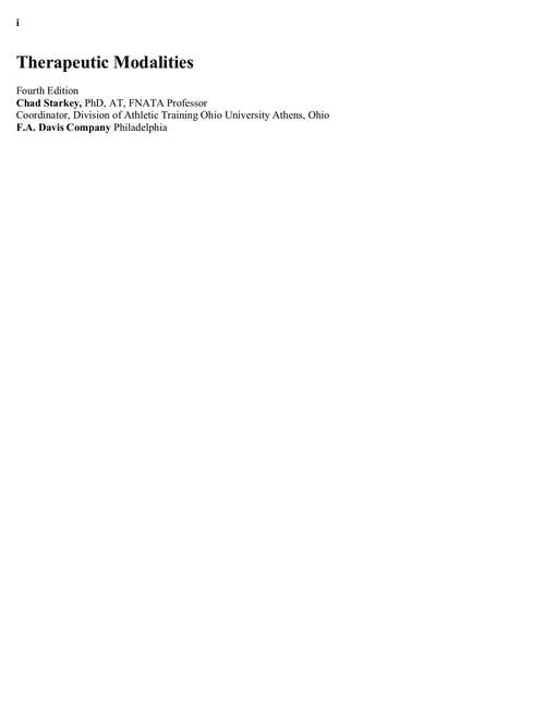 Book cover of Therapeutic Modalities (Fourth Edition)