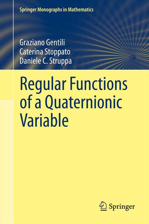 Book cover of Regular Functions of a Quaternionic Variable