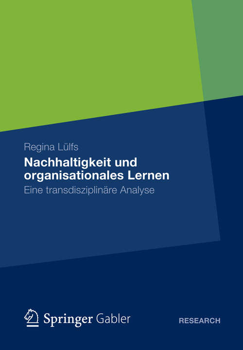 Book cover of Nachhaltigkeit und organisationales Lernen