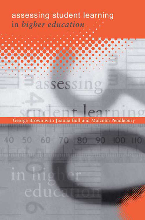 Book cover of Assessing Student Learning in Higher Education