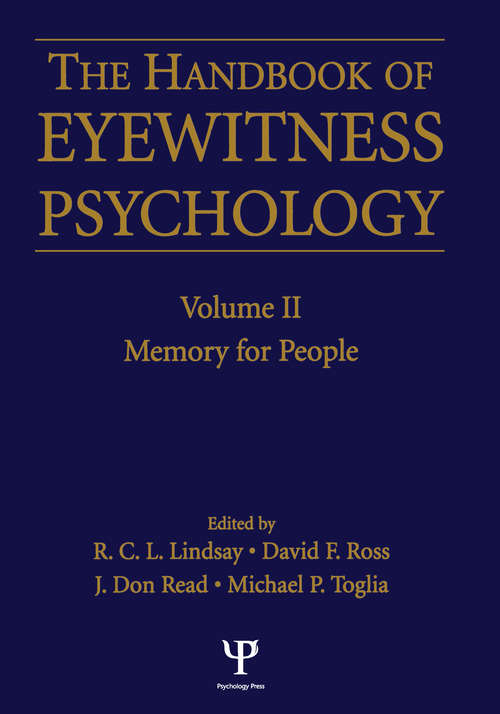 Handbook Of Eyewitness Psychology 2 Volume Set: Memory For Events