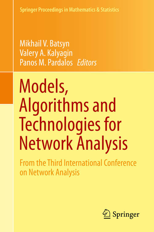 Book cover of Models, Algorithms and Technologies for Network Analysis