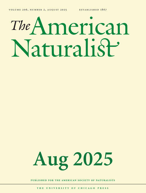 Book cover of The American Naturalist, volume 206 number 2 (August 2025)
