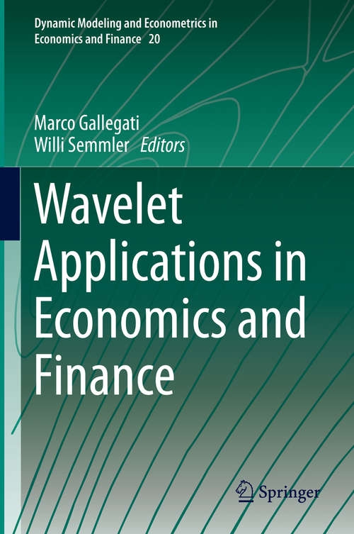 Book cover of Wavelet Applications in Economics and Finance