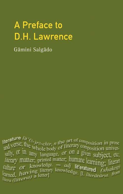 Book cover of A Preface to Lawrence (Preface Books)